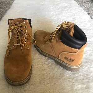 Coleman Hiking/Work Wear Steel Toe Suede Leather Ankle Boots size 11